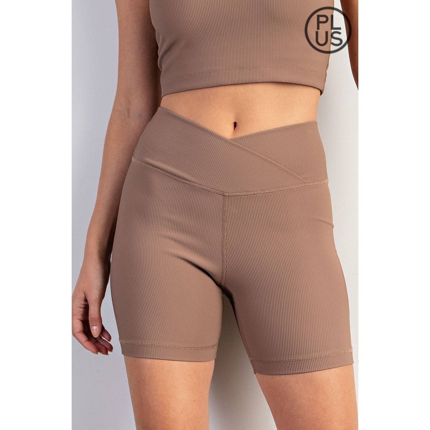Nylon Rib Biker Pants with Coin Pockets – Plus Size