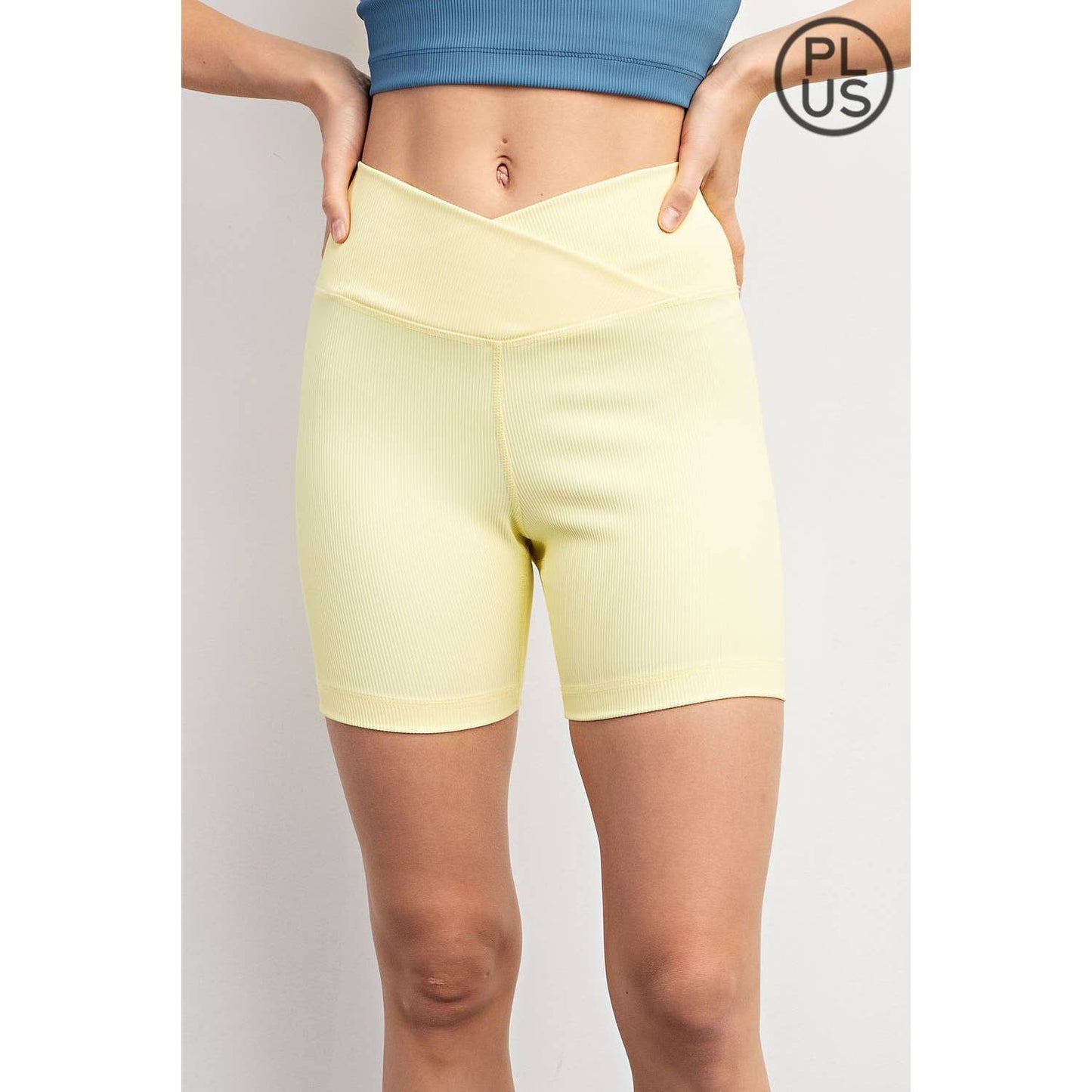 Nylon Rib Biker Pants with Coin Pockets – Plus Size