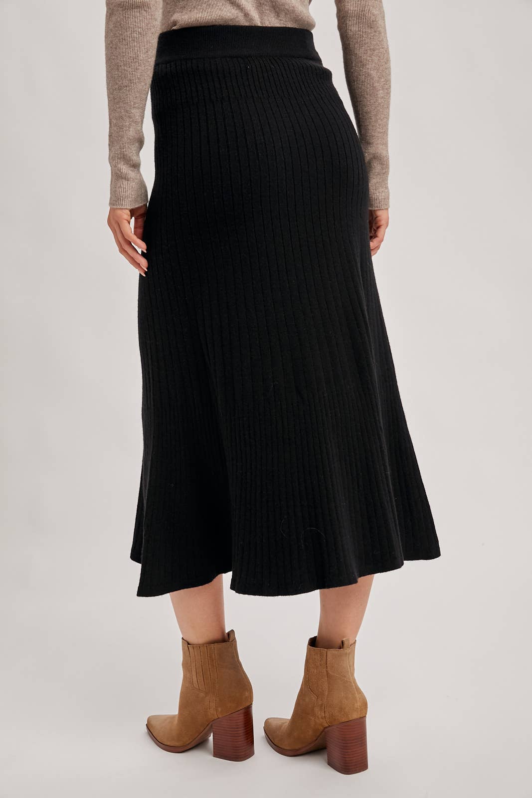 A-LINE MIDI KNIT SKIRT