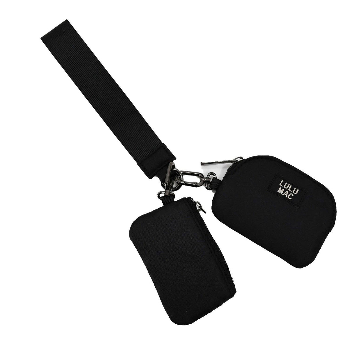 Lulu Mac Black/Black Double Pouch Wristlets
