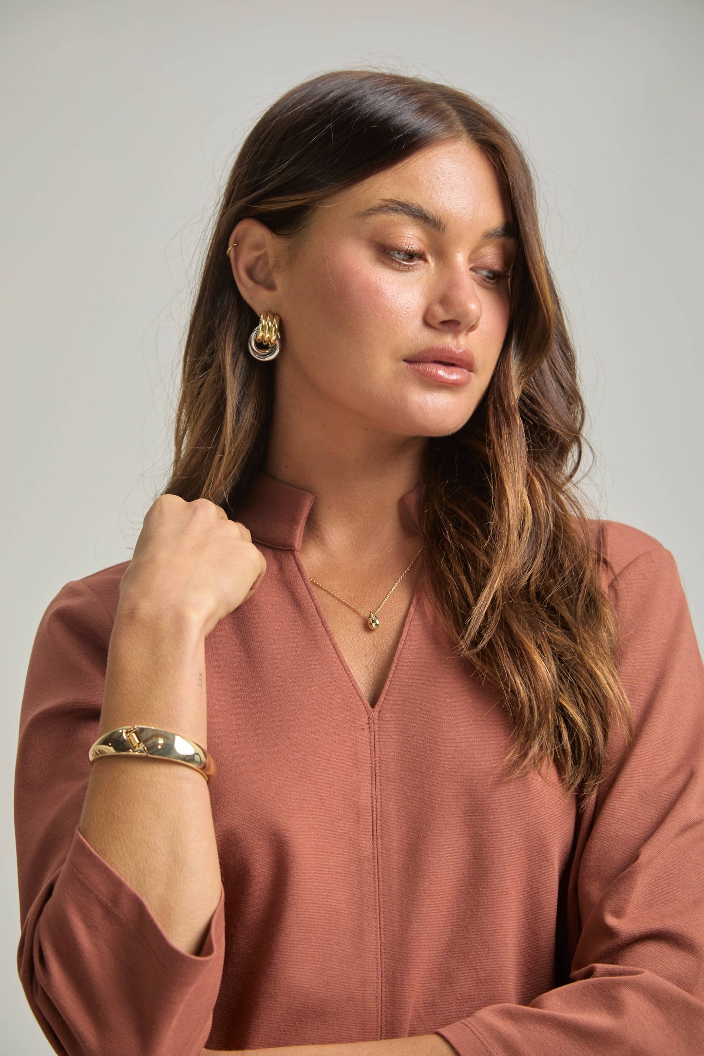 Magic Ponte A-Line Dress with Mandarin Collar – Work-Appropriate & Everyday Chic