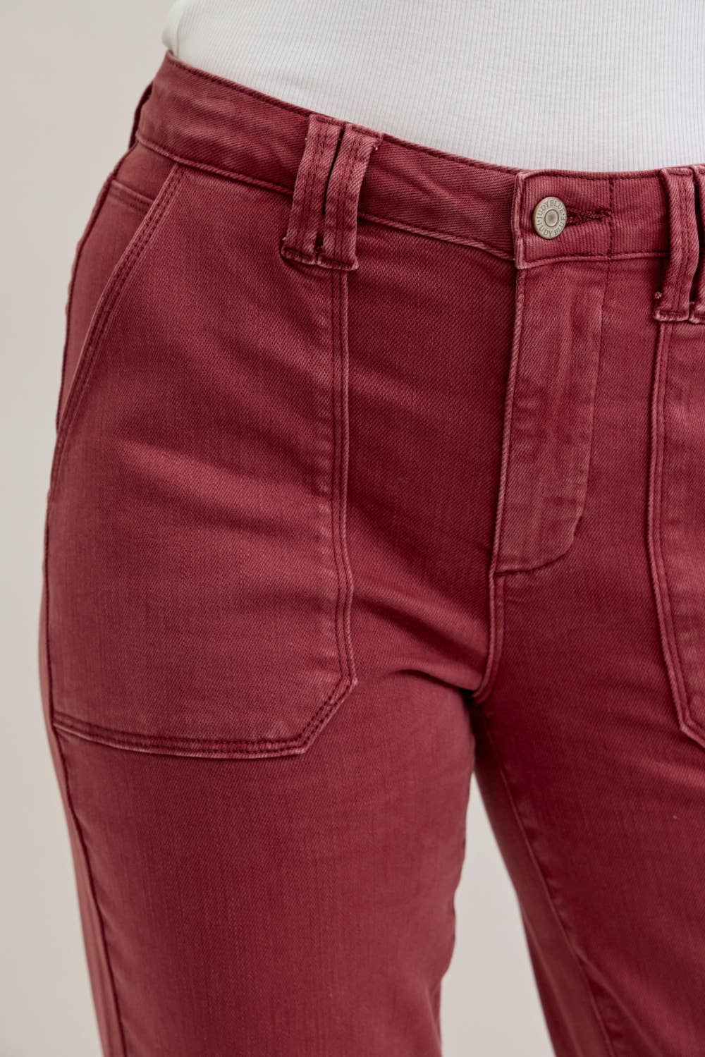 Judy Blue High Waisted Aurora Weekender Garment Dyed Cuffed Jeans