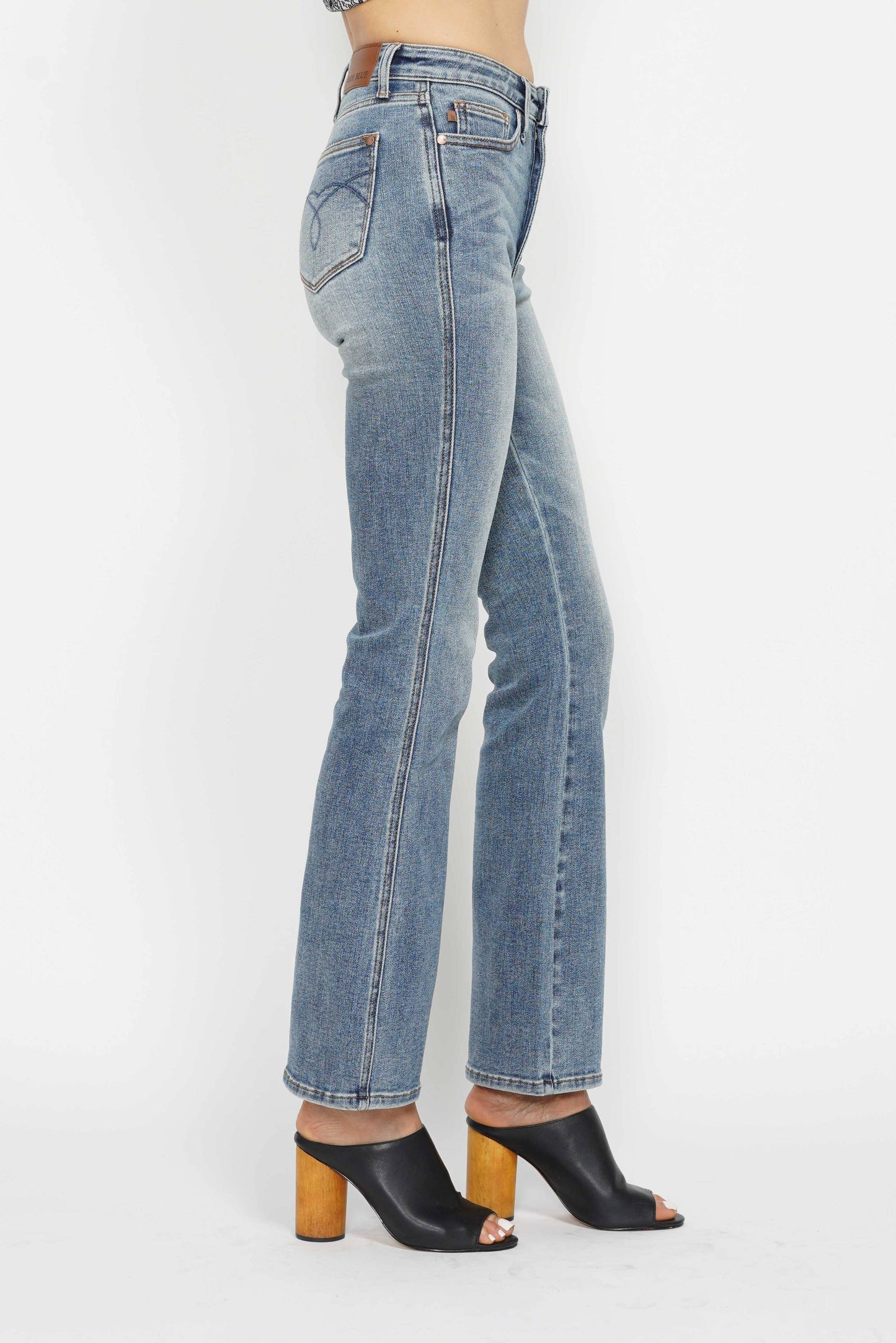 Multi Inseams Tummy Control High Waisted Bootcut Jeans by Judy Blue - Long
