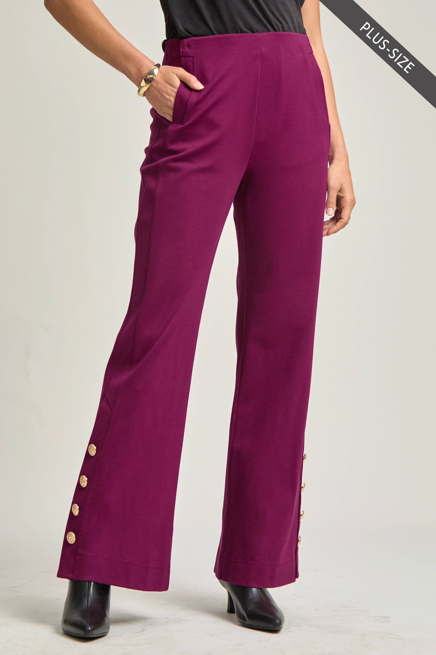 PLUS SIZE Magic Gala Button-Hem Pants
