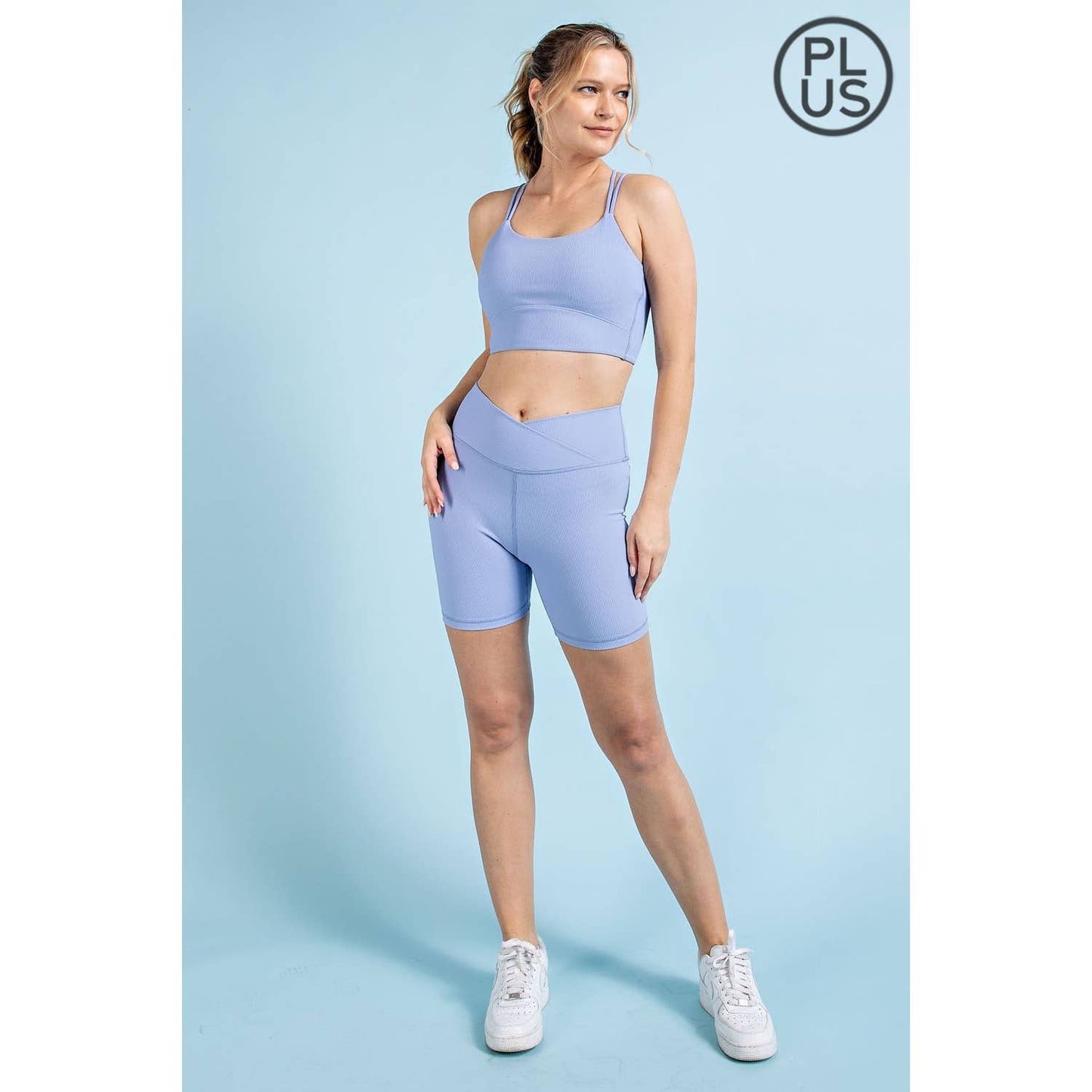 Nylon Rib Biker Pants with Coin Pockets – Plus Size