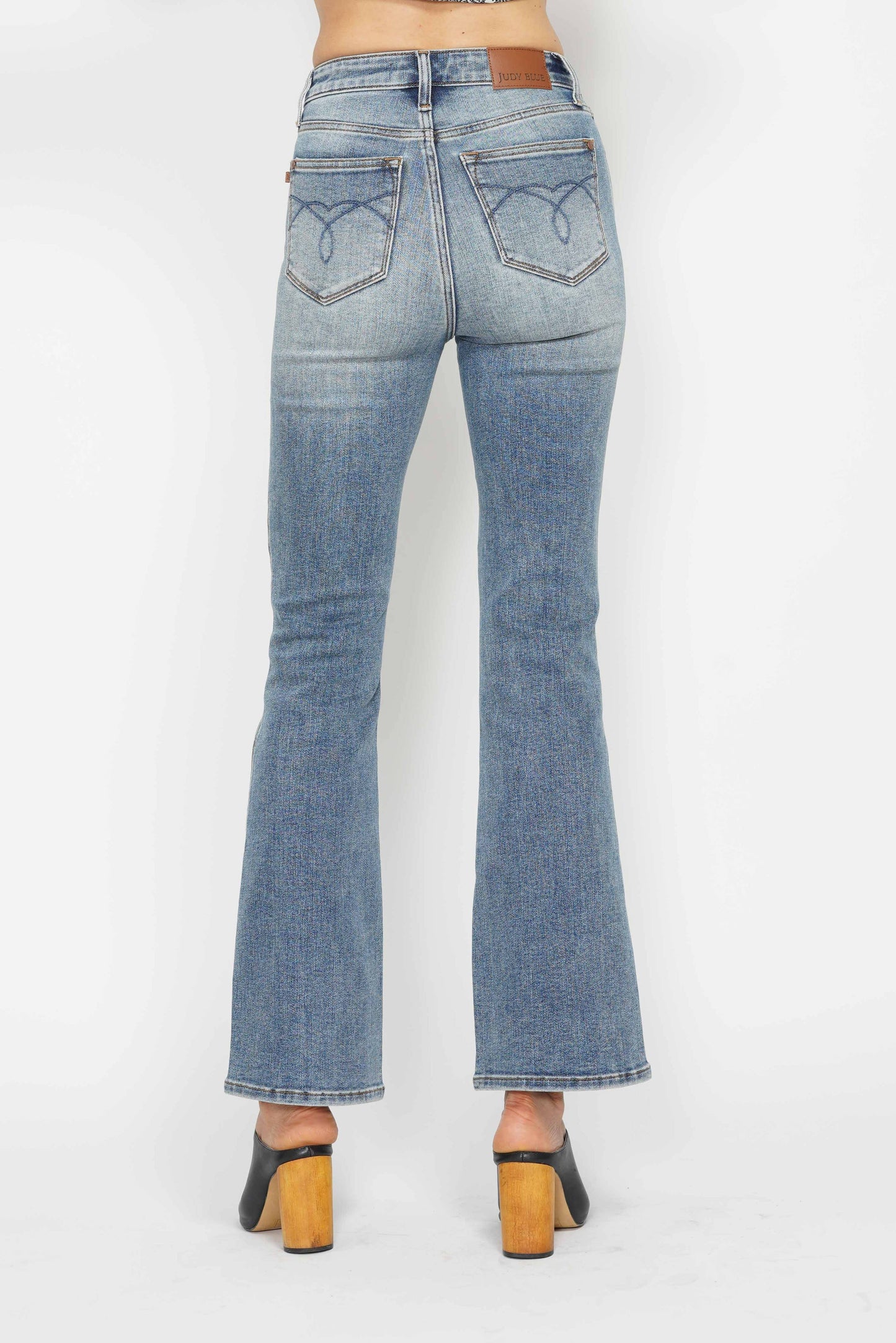 Multi Inseams Tummy Control High Waisted Bootcut Jeans by Judy Blue - Long