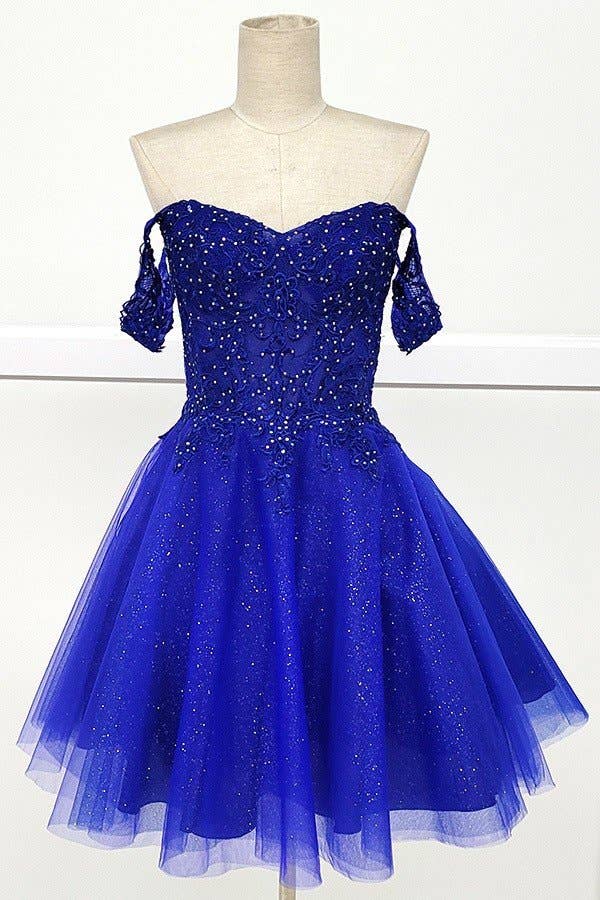 Off-the-Shoulder Short Dama Dress
