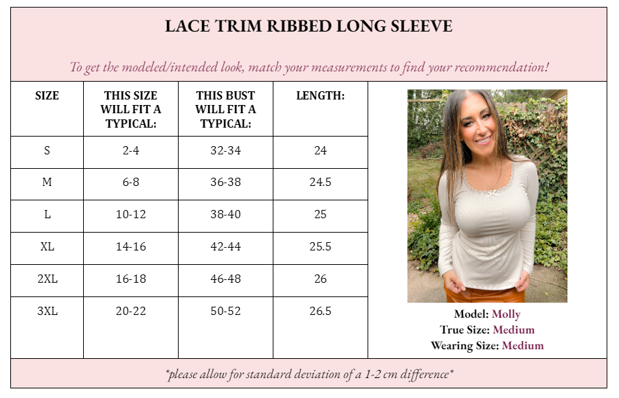 Ribbed Henley Top with Lace Peekaboo Detail
