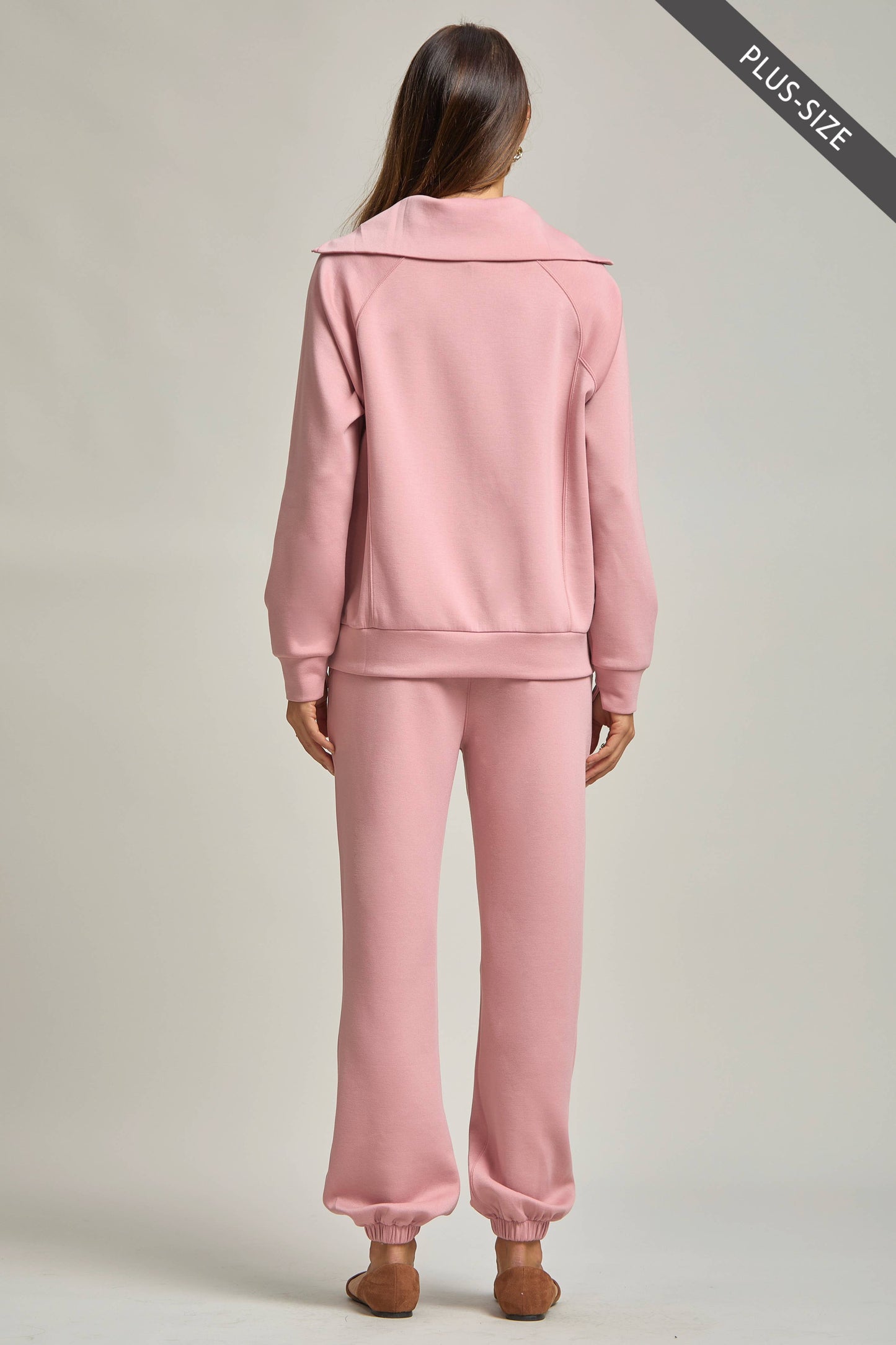 PLUS SIZE Quarter Zip Pullover + Jogger Modal Travel Set