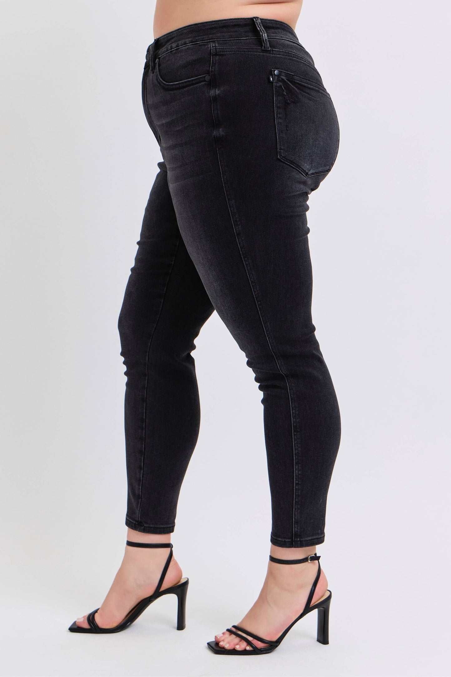 MR Tummy Control Skinny Jeans by Judy Blue – Plus Size Ankle Length