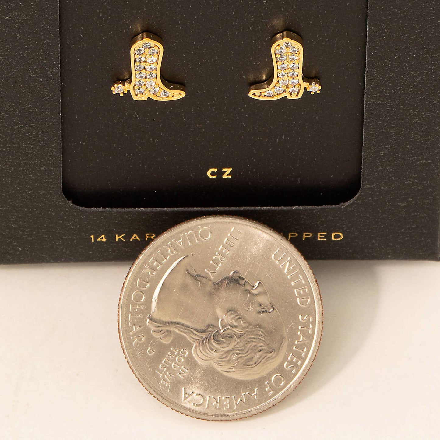 Gold Dipped Studded Cowboy Boot Earrings – Secret Box Collection