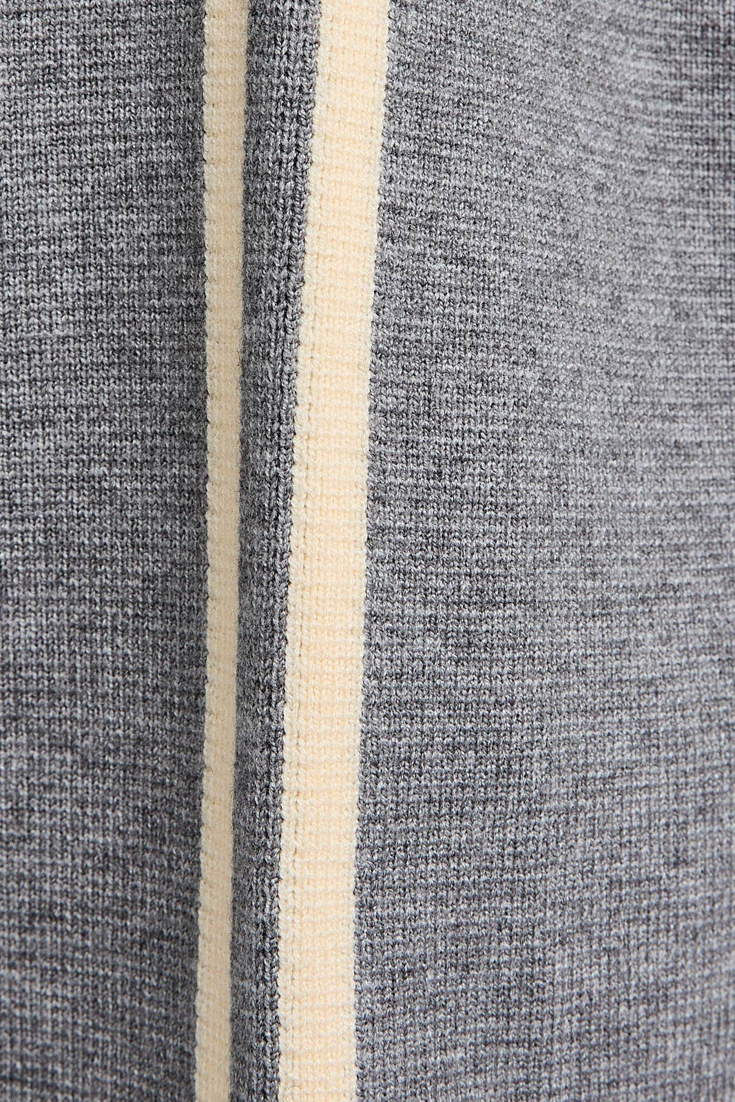 V-NECK STRIPED CONTRAST WAISTED RIB SWEATER