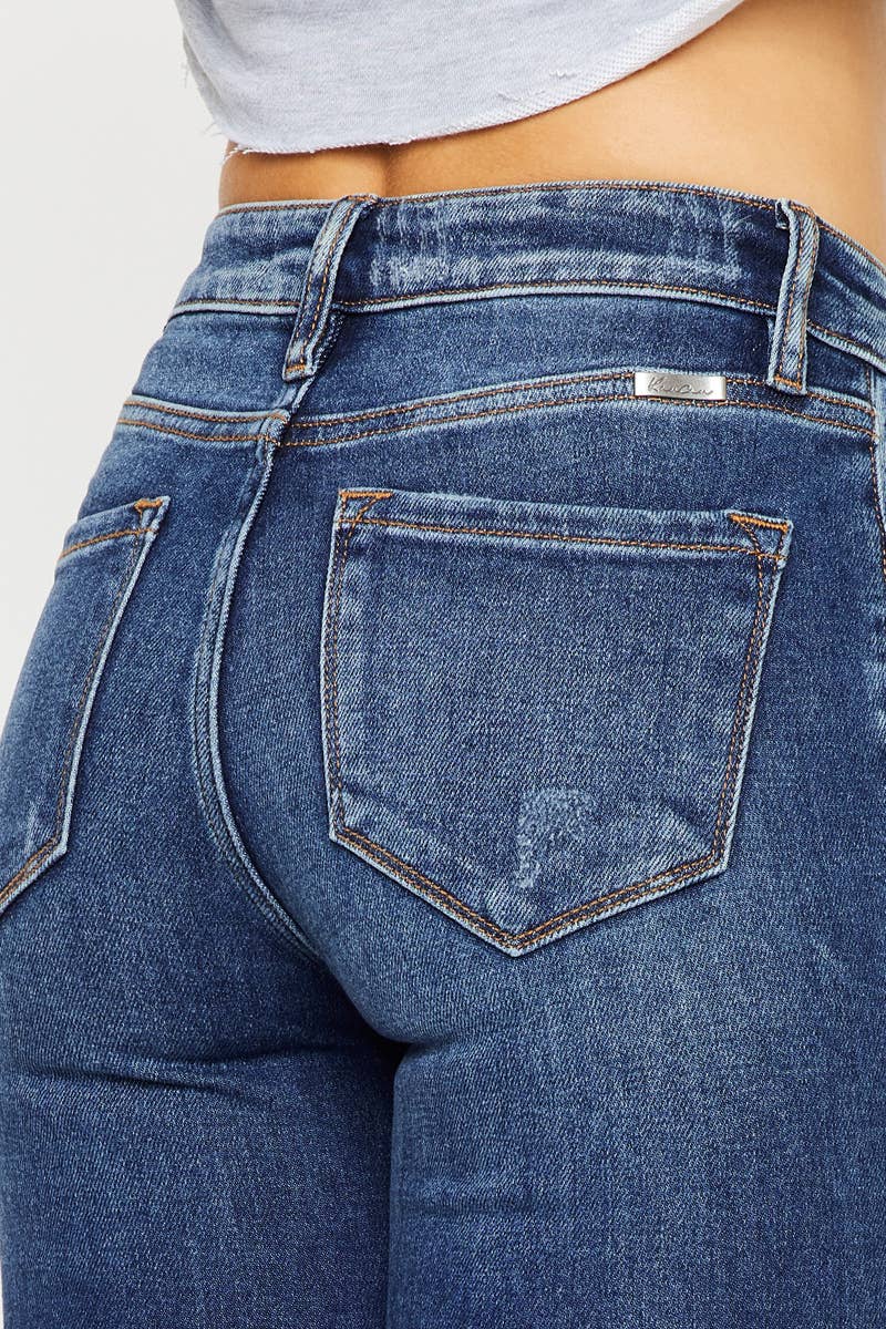 HIGH RISE RAW HEM ANKLE SKINNY