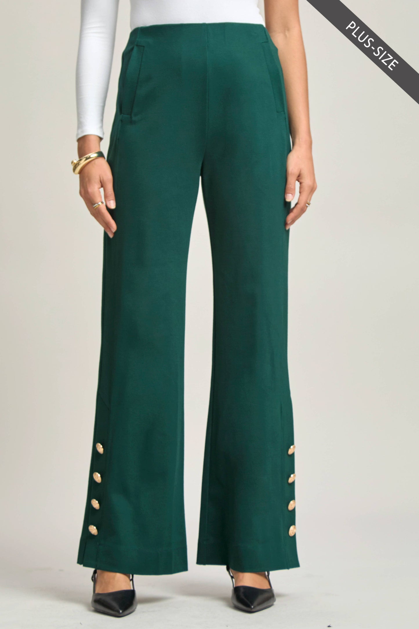 PLUS SIZE Magic Gala Button-Hem Pants