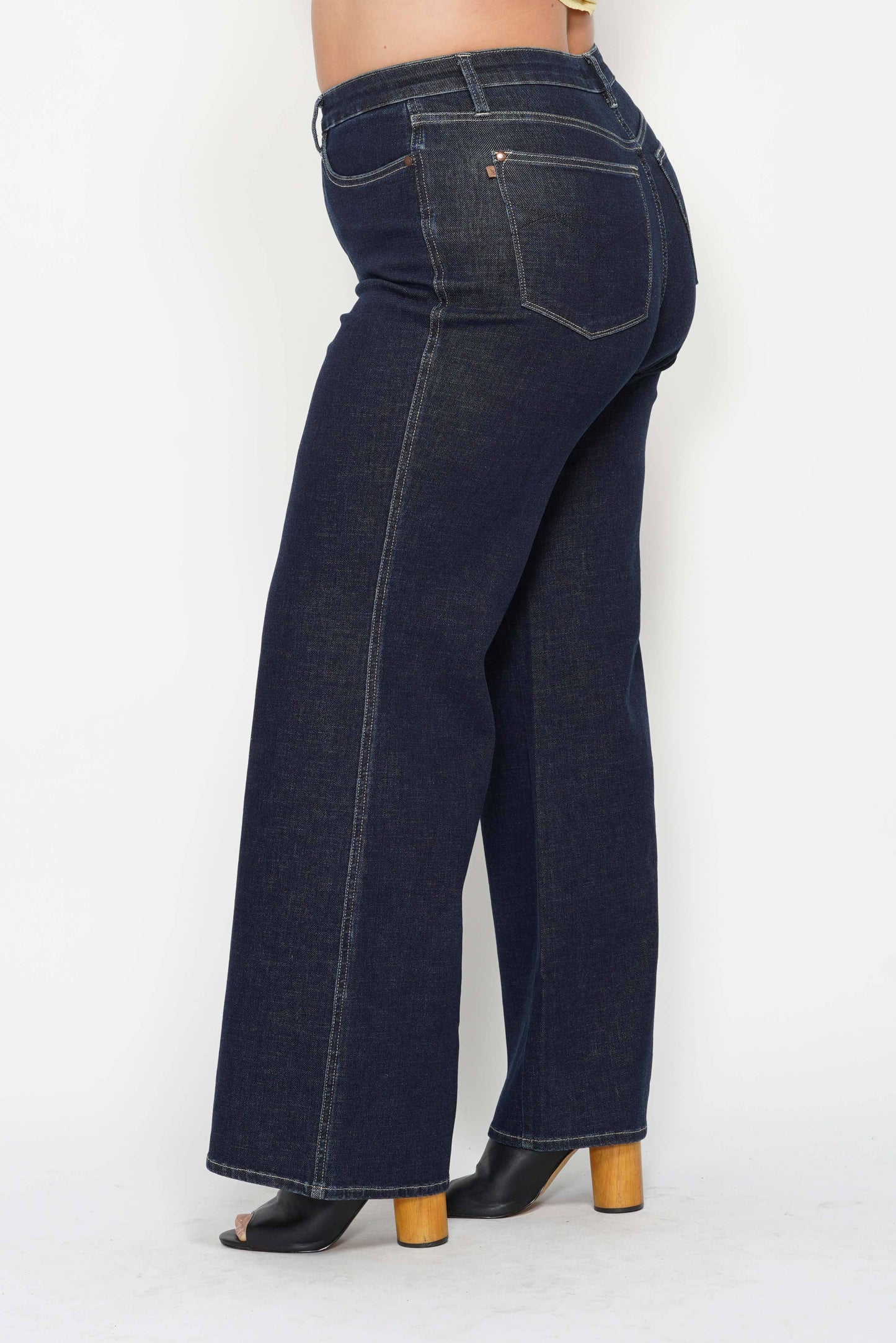 Judy Blue Plus Size High Waisted Tummy Control Retro Wide Leg Jeans