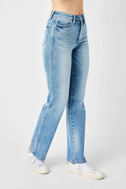 Judy Blue Plus Size High Waisted Tummy Control Straight Jeans