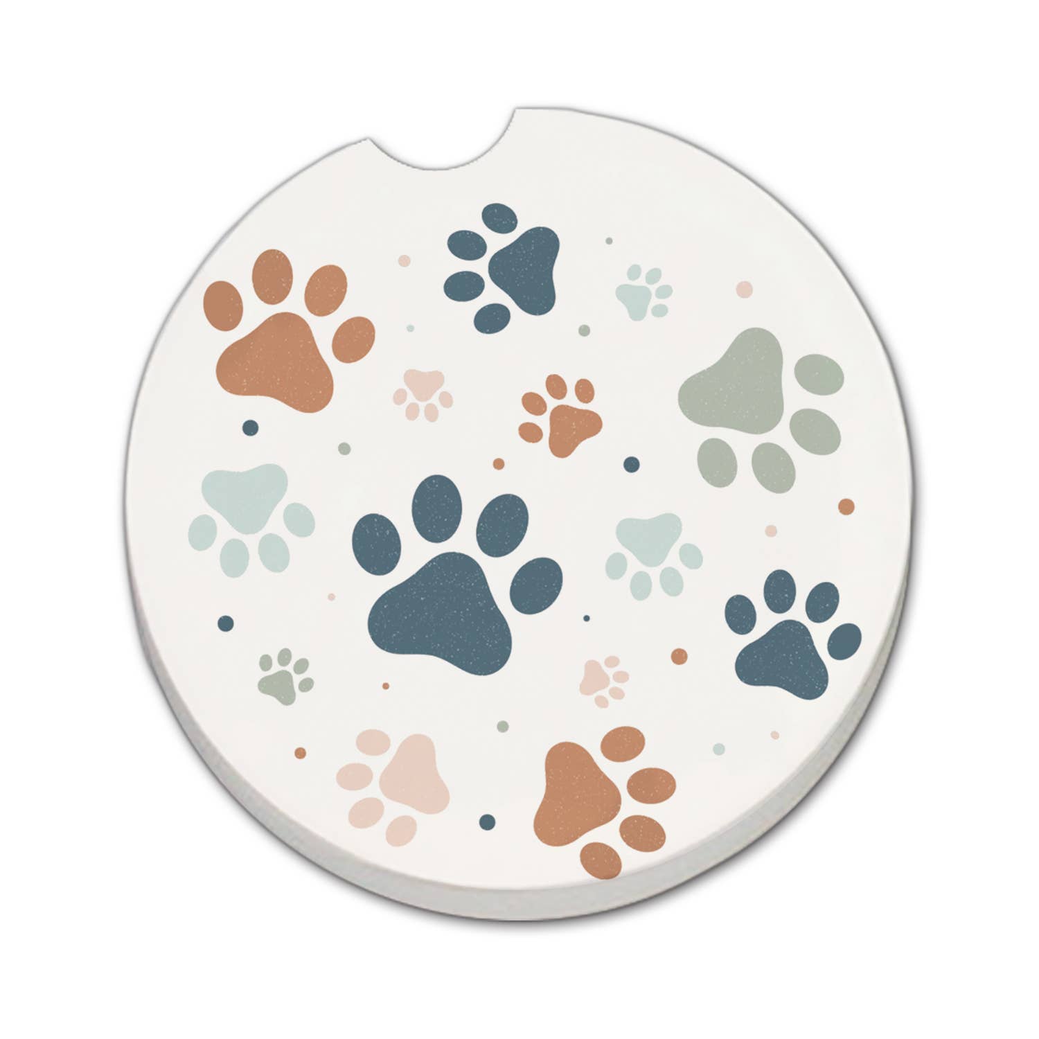 "Paw Prints" Absorbent Stone Car Coaster 1pk