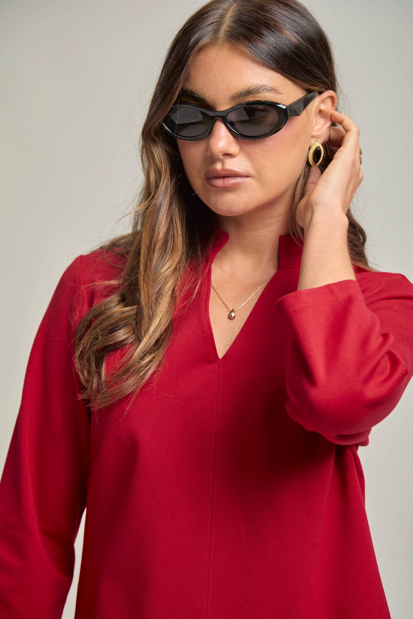 Magic Ponte A-Line Dress with Mandarin Collar – Work-Appropriate & Everyday Chic