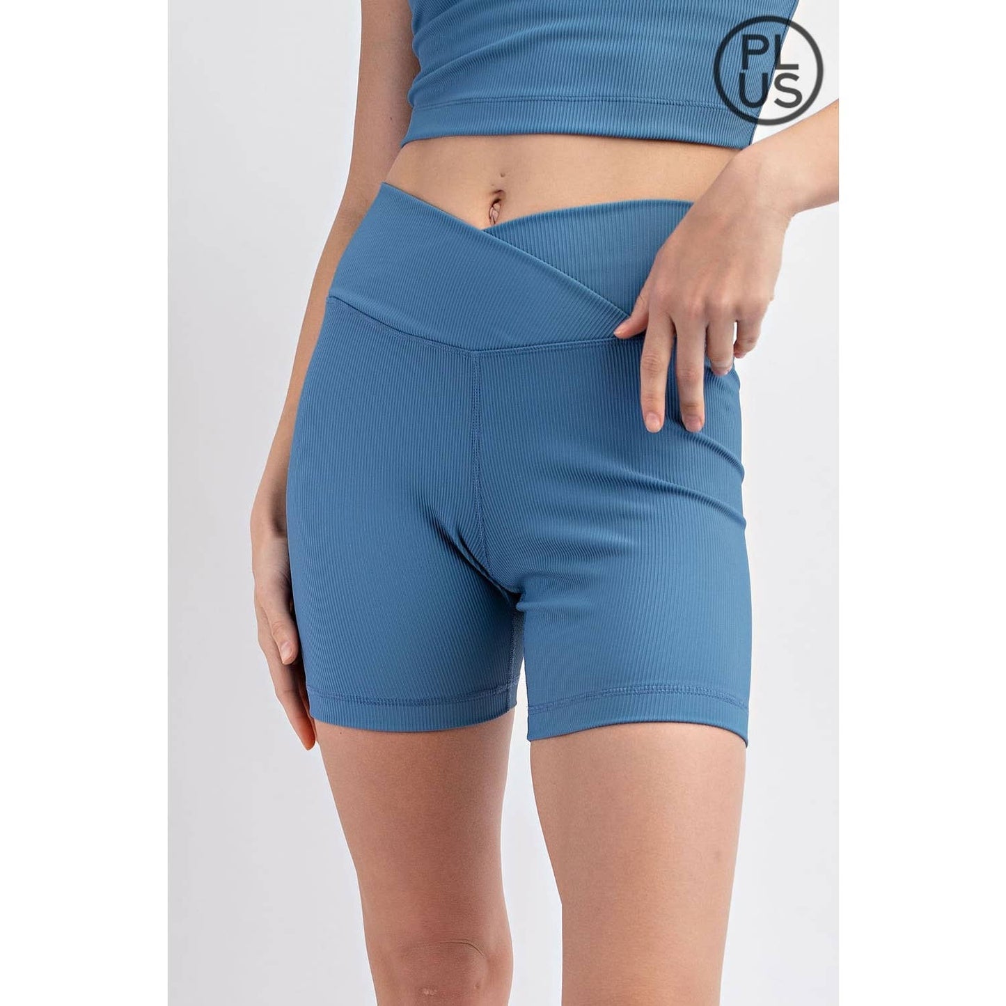 Nylon Rib Biker Pants with Coin Pockets – Plus Size