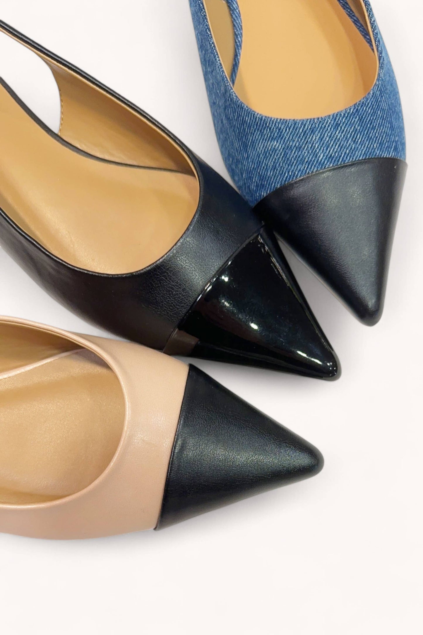 Women’s Slingback Flats with Cap Toe