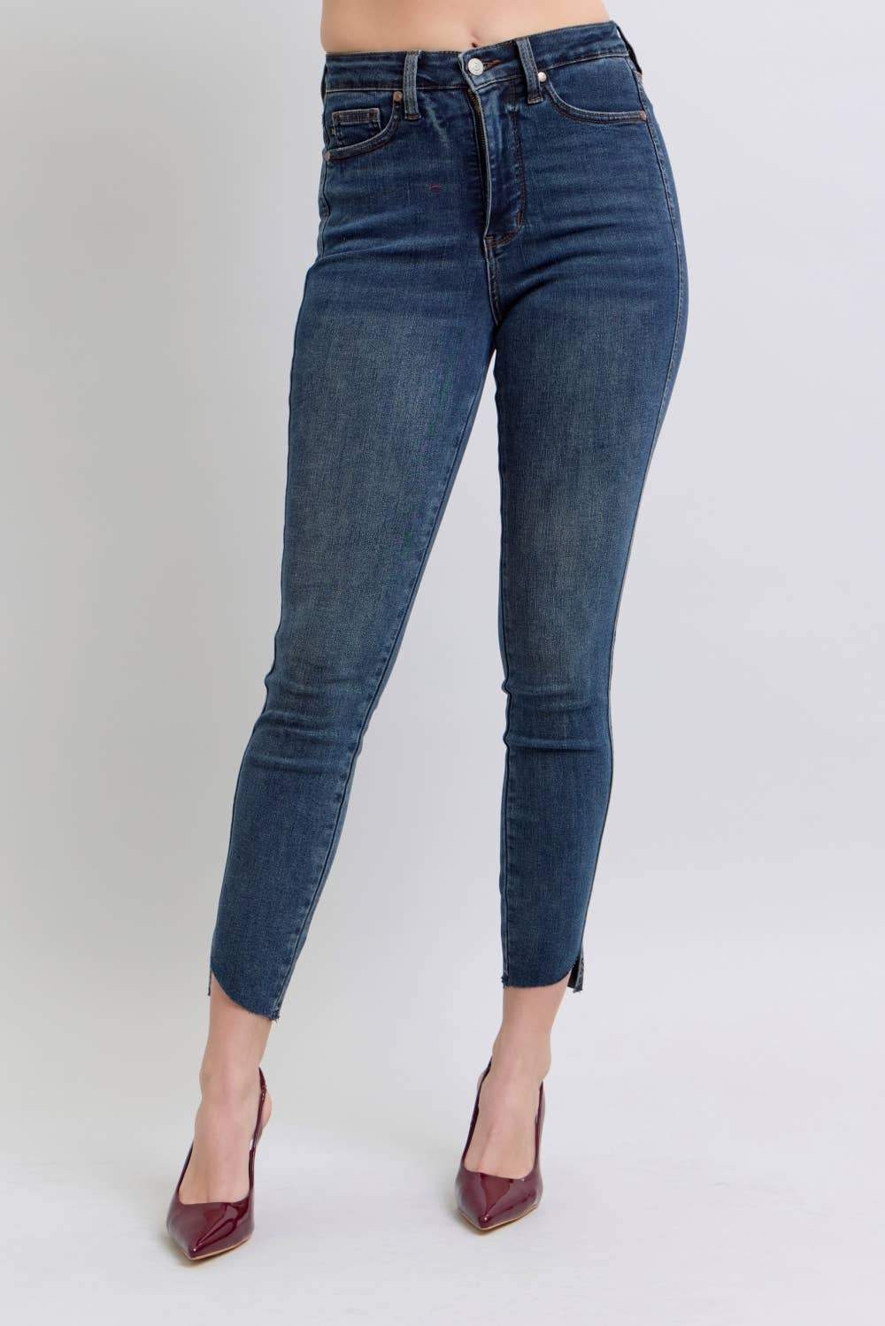 Judy Blue High Waisted Tummy Control Step Hem Skinny Jeans
