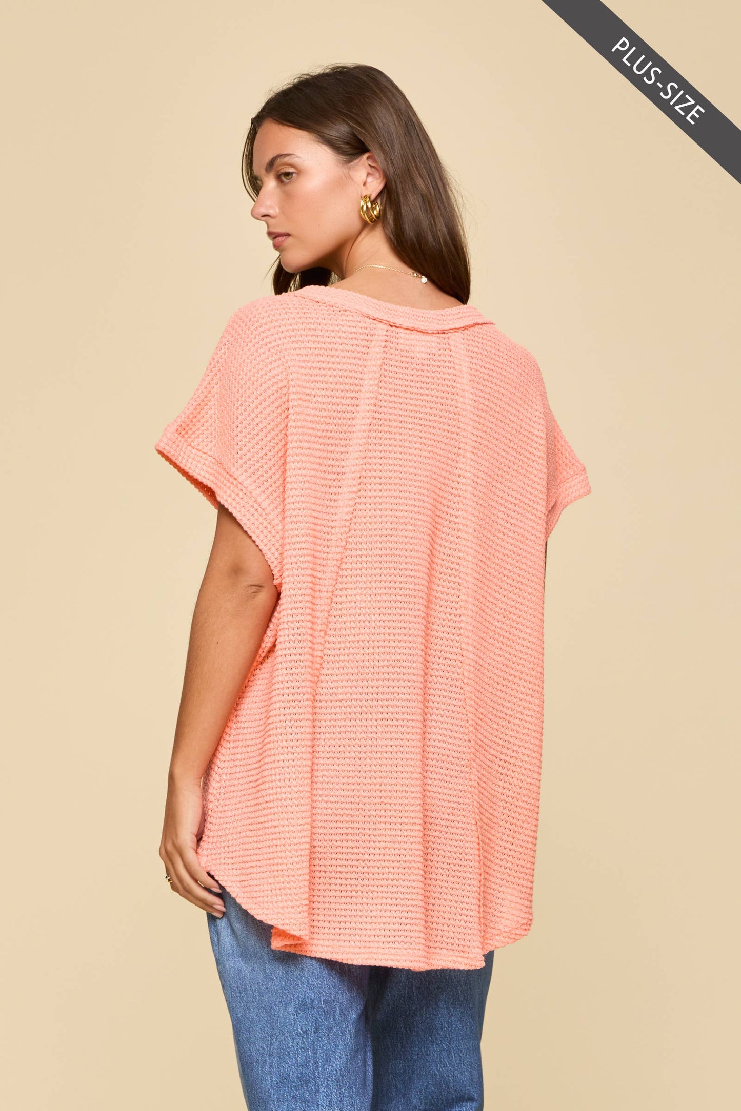 Crochet Knit Poncho Top - Plus Size