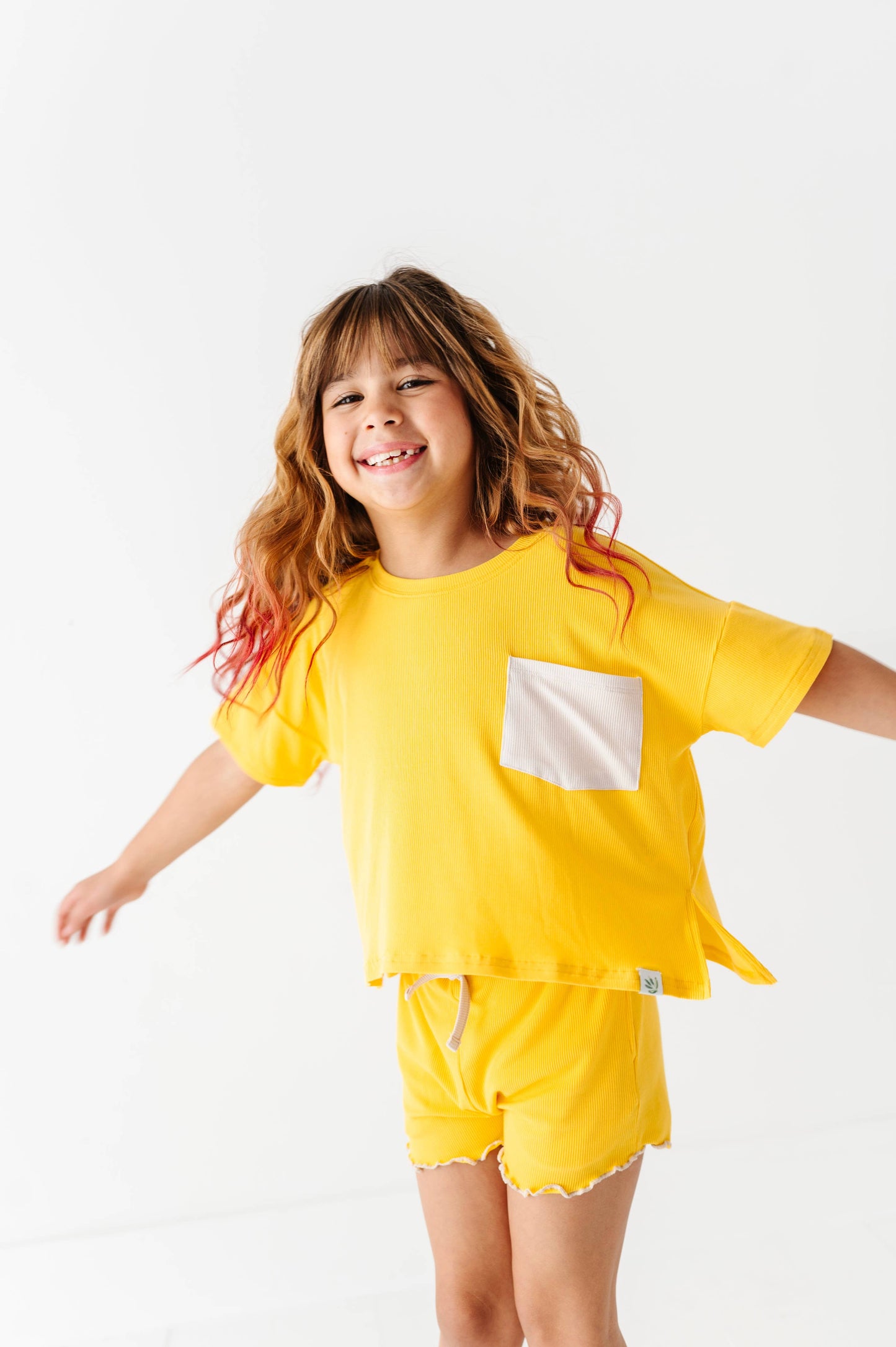 Lemon Drop | Boxy Crop + Shorts RIB Set