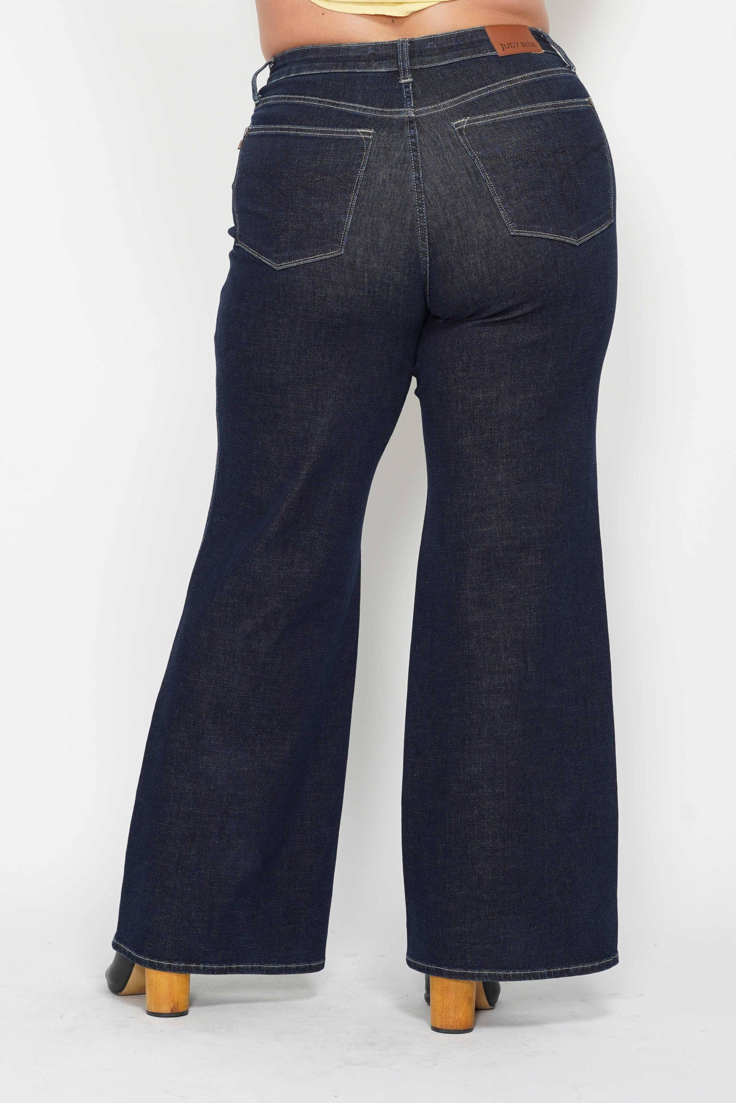 Judy Blue Plus Size High Waisted Tummy Control Retro Wide Leg Jeans