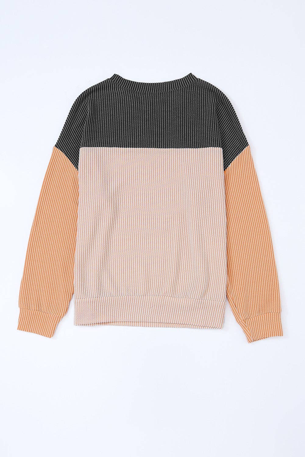 Colorblock Ribbed Long-Sleeve Top – Chic & Comfortable Wardrobe Essential