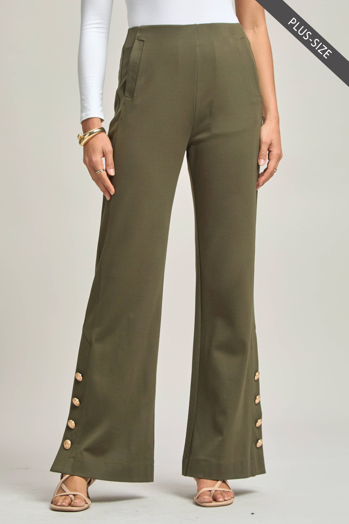 PLUS SIZE Magic Gala Button-Hem Pants