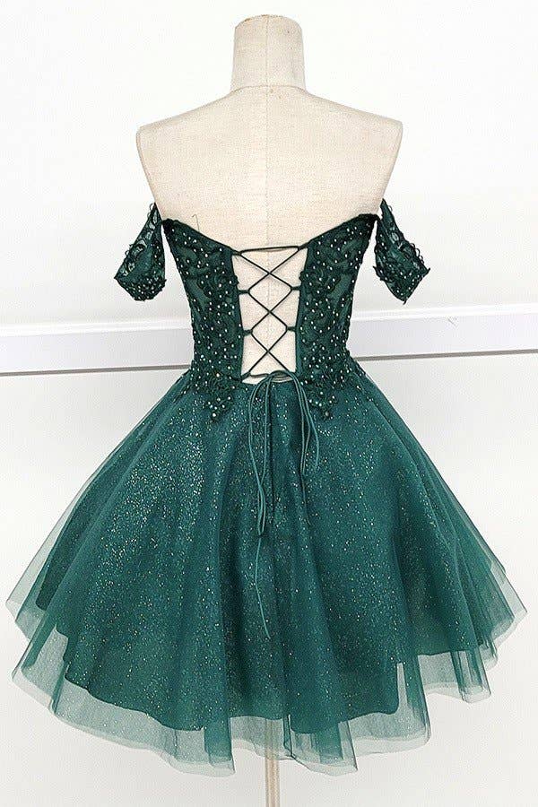 Off-the-Shoulder Short Dama Dress