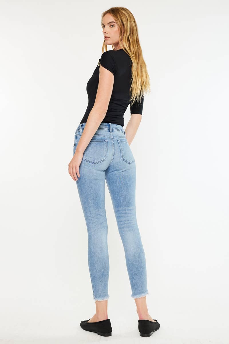 MID RISE RAW HEM ANKLE SKINNY
