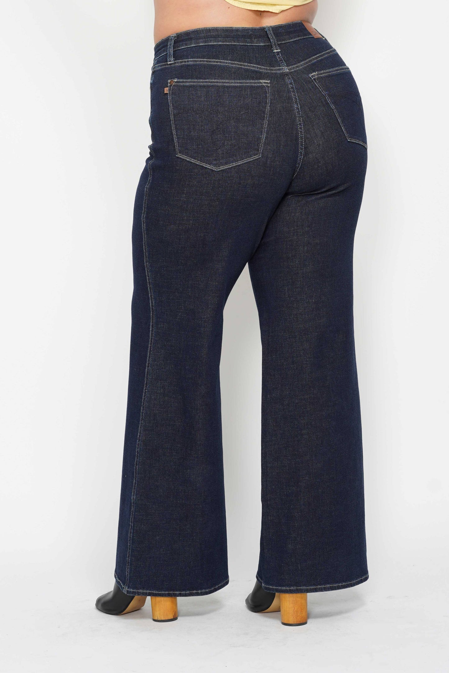 Judy Blue Plus Size High Waisted Tummy Control Retro Wide Leg Jeans