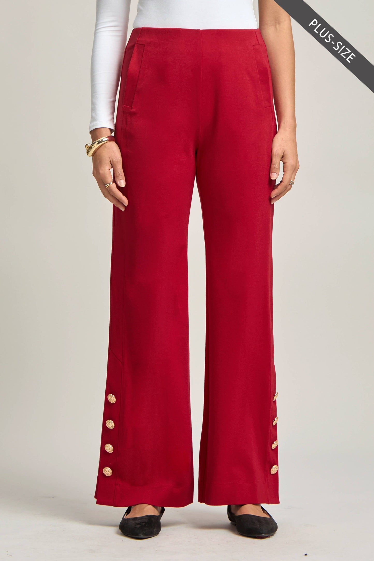 PLUS SIZE Magic Gala Button-Hem Pants