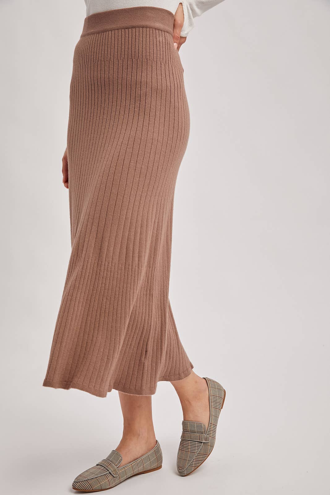 A-LINE MIDI KNIT SKIRT