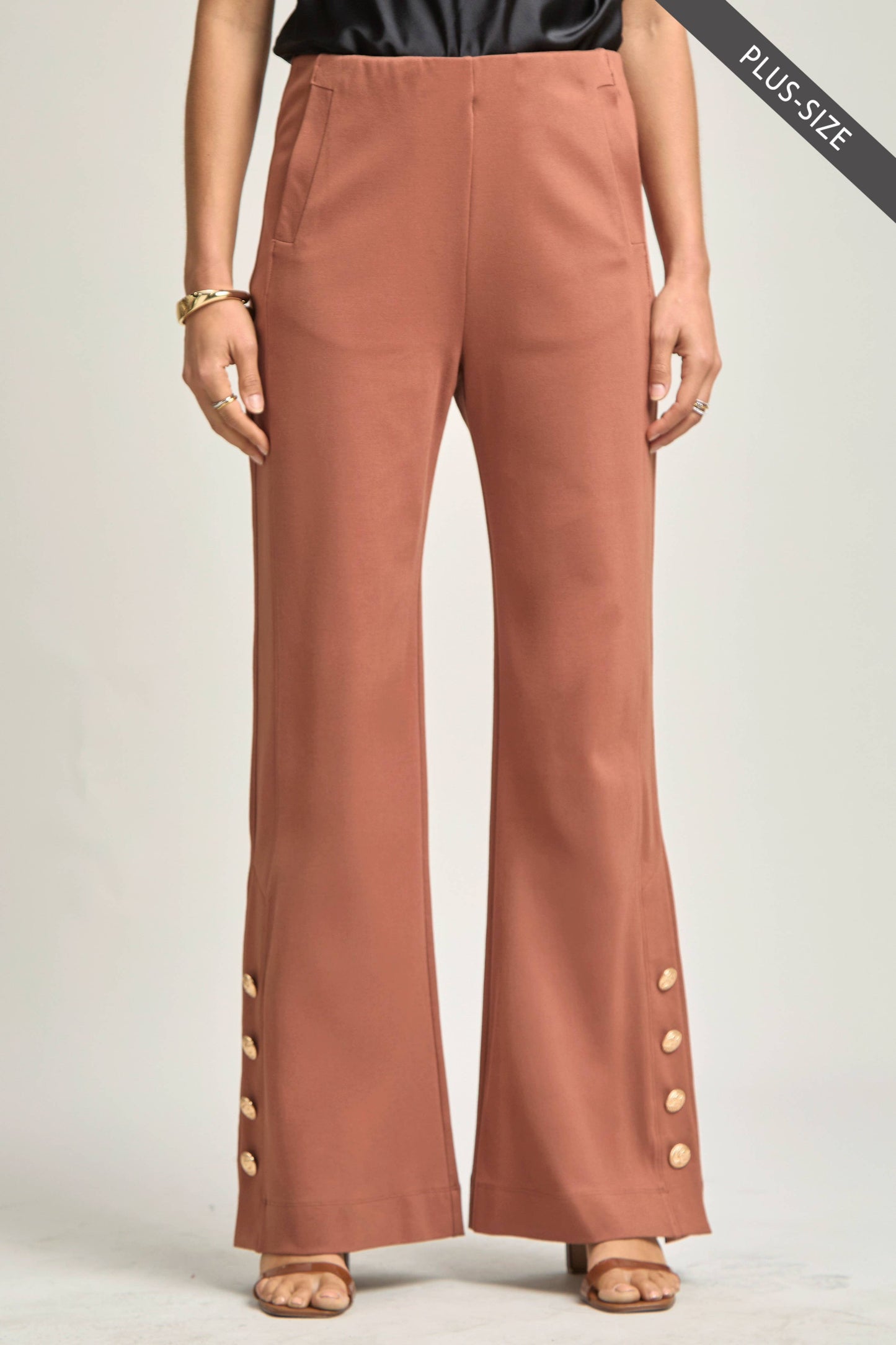 PLUS SIZE Magic Gala Button-Hem Pants