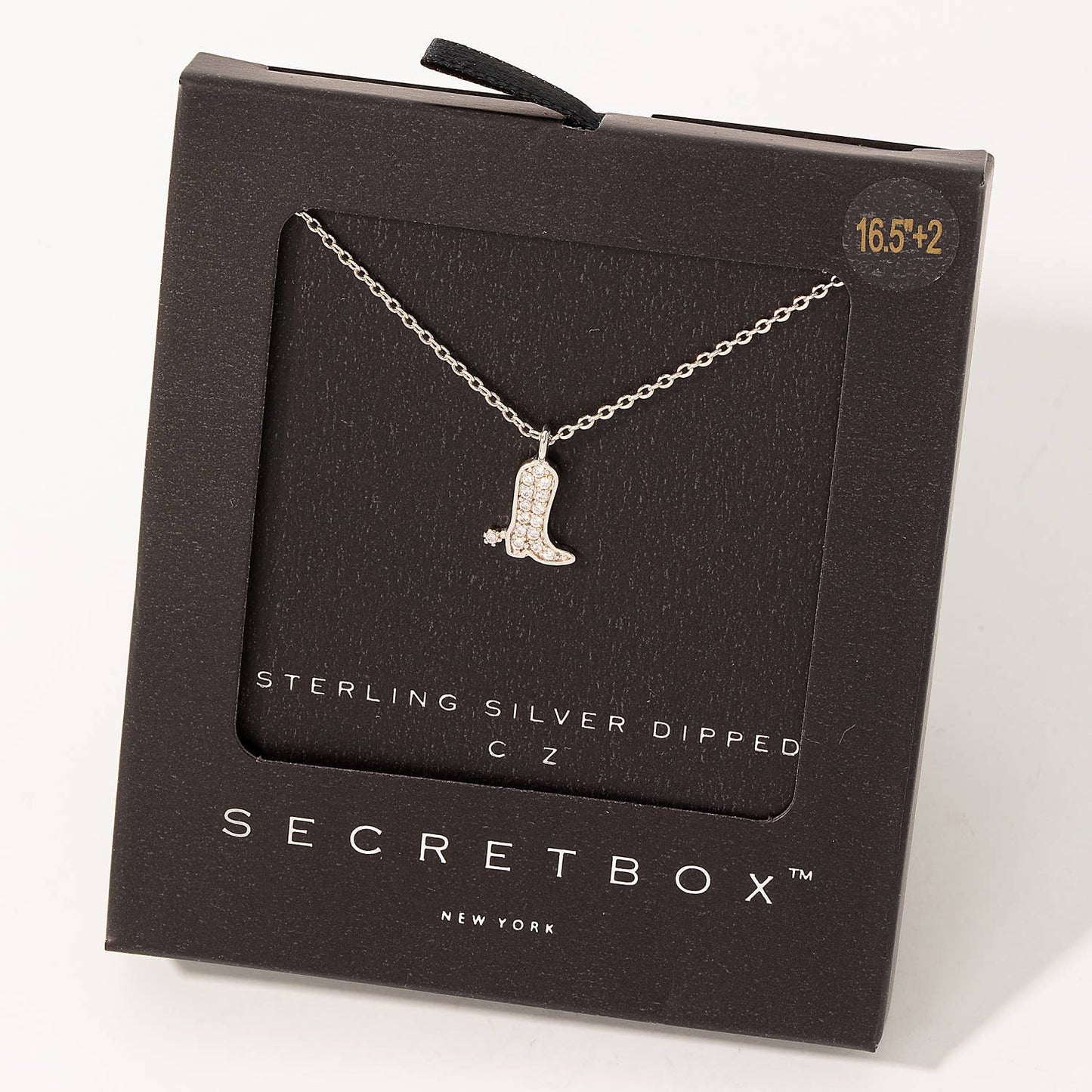 Gold Dipped Pave Cowboy Boot Pendant Necklace