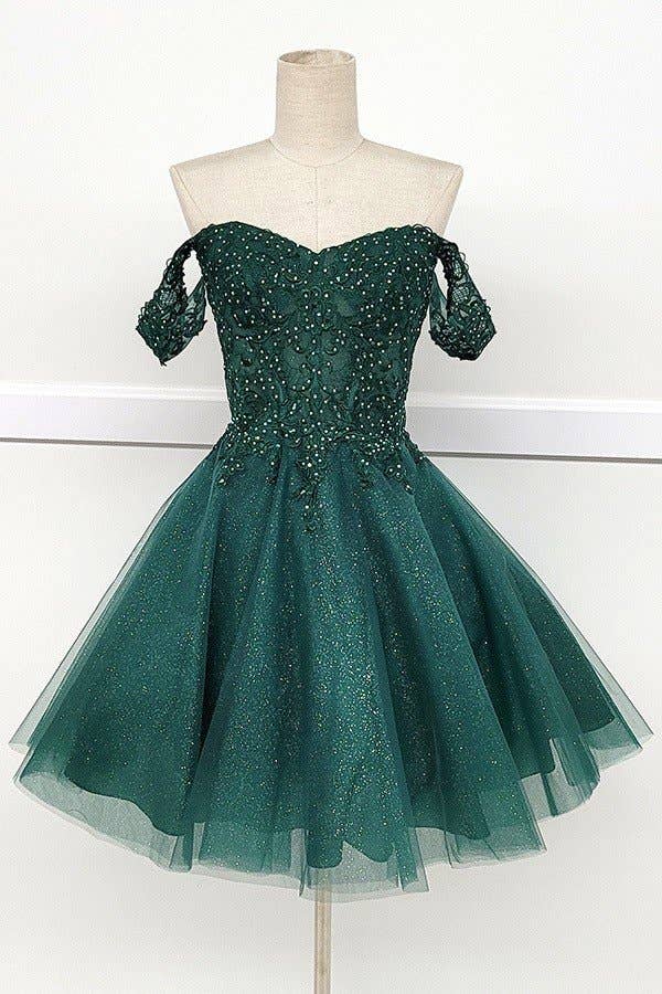 Off-the-Shoulder Short Dama Dress