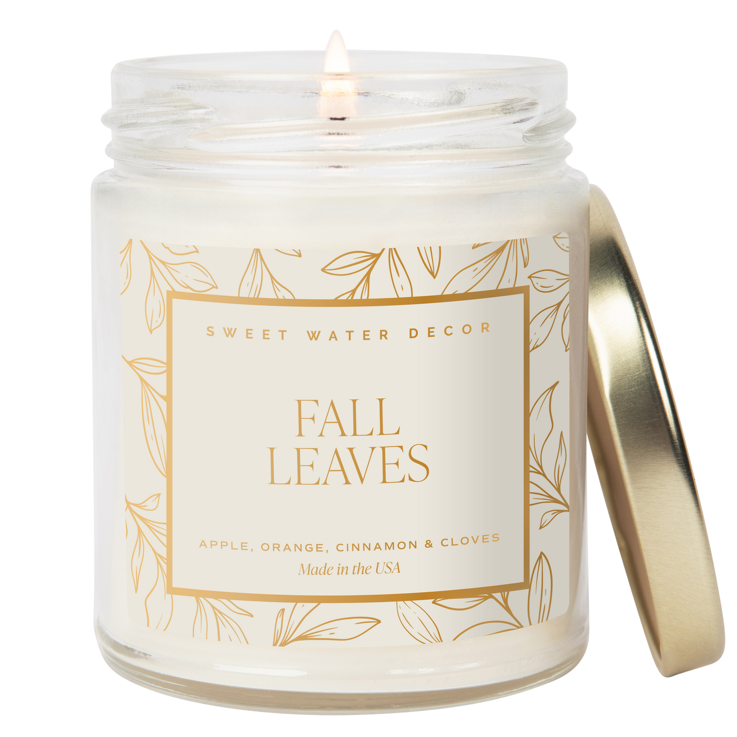 Fall Leaves Candle – Cozy Autumn Scent with Apple, Orange, Cinnamon & Cloves (9oz)