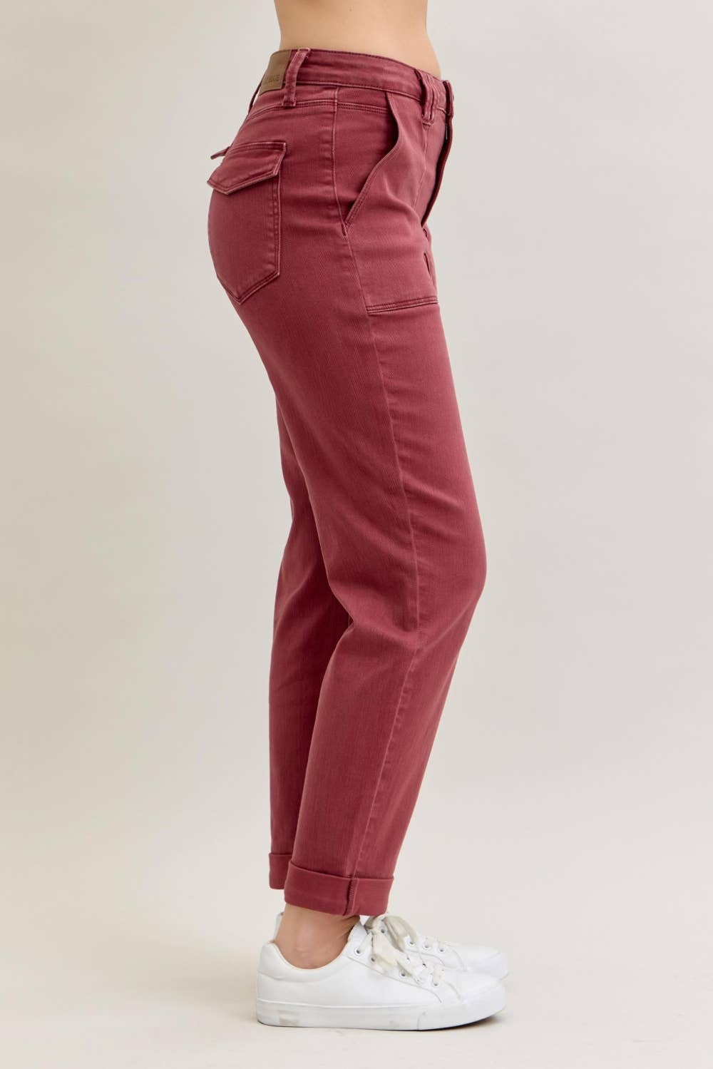 Judy Blue High Waisted Aurora Weekender Garment Dyed Cuffed Jeans