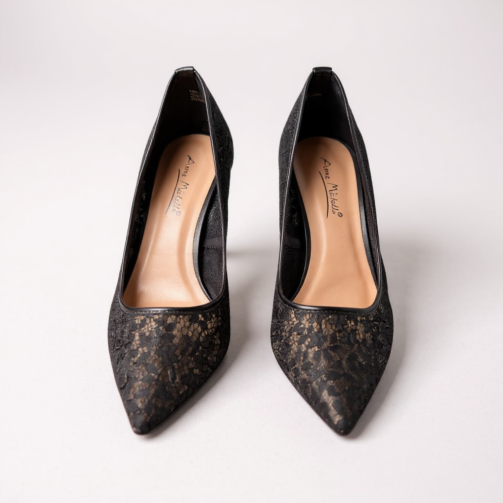 Elegant Lace Stiletto Pump Heels – Pointed Toe Slip-On