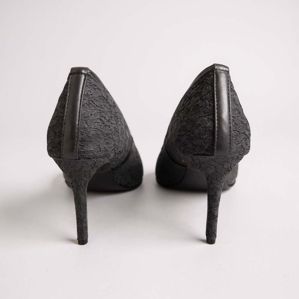 Elegant Lace Stiletto Pump Heels – Pointed Toe Slip-On