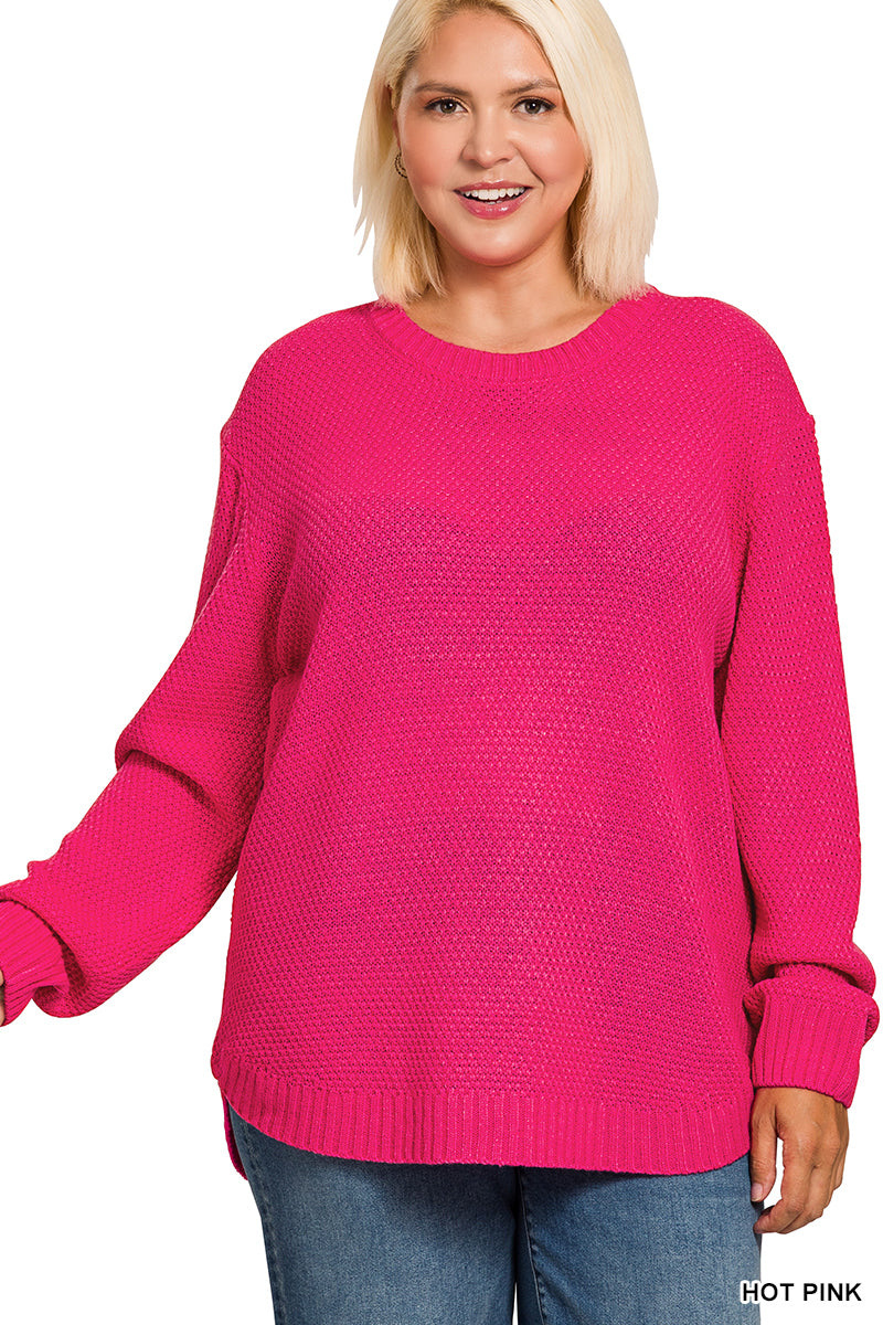 Plus Round Neck Basic Sweater