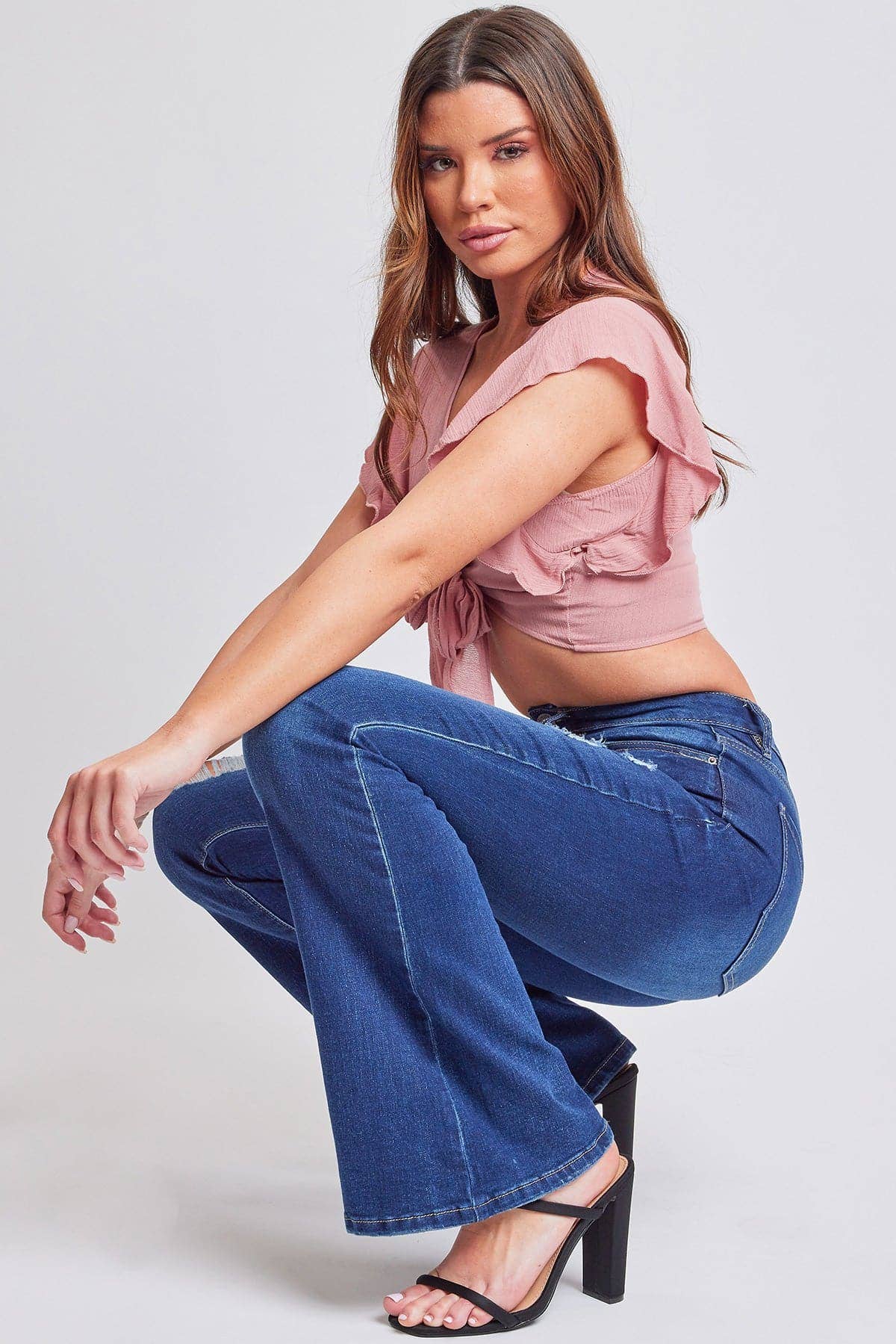 Essential High Rise Flare Jeans – Long Inseam, Tall Fit, Retro 70s Style