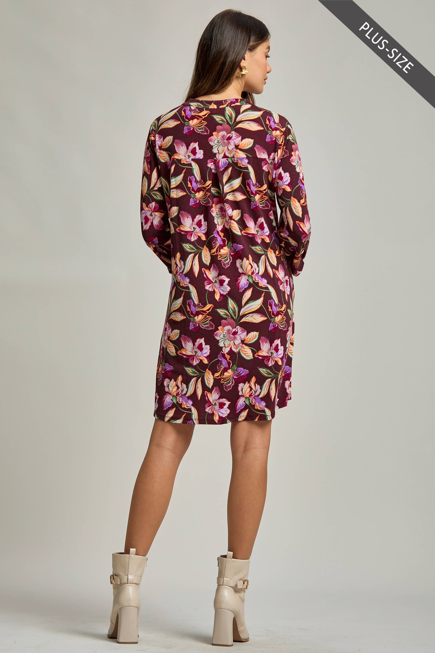 PLUS SIZE Scarlett Dress – Wrinkle-Free, Travel-Friendly A-Line Dress with Lizzy Neck