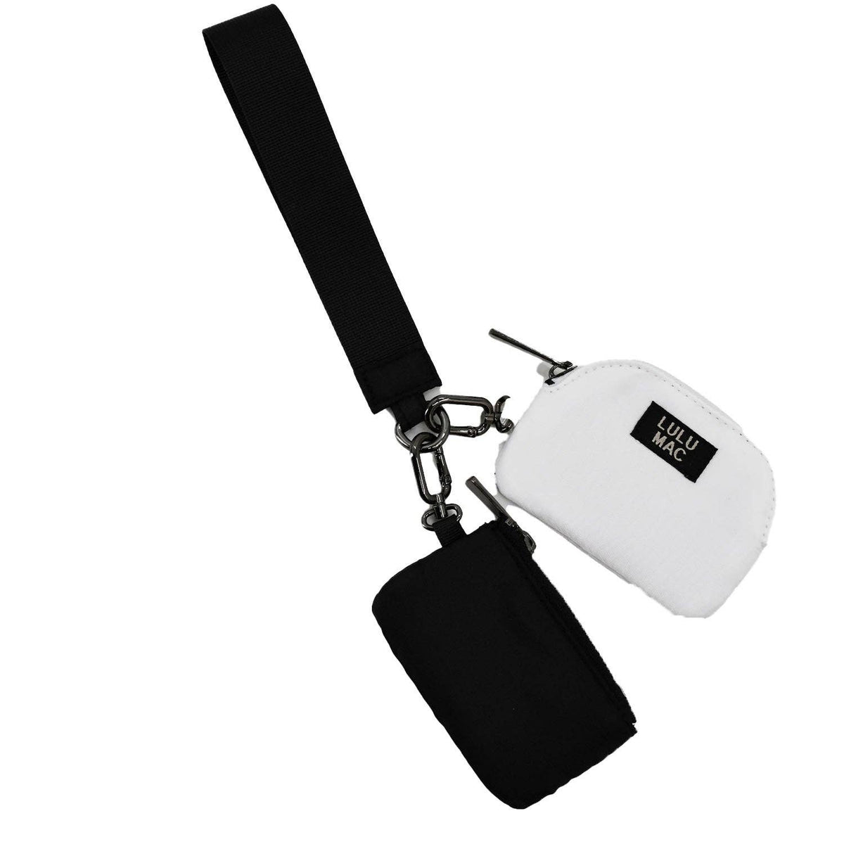 Lulu Mac Black/White Double Pouch Wristlets