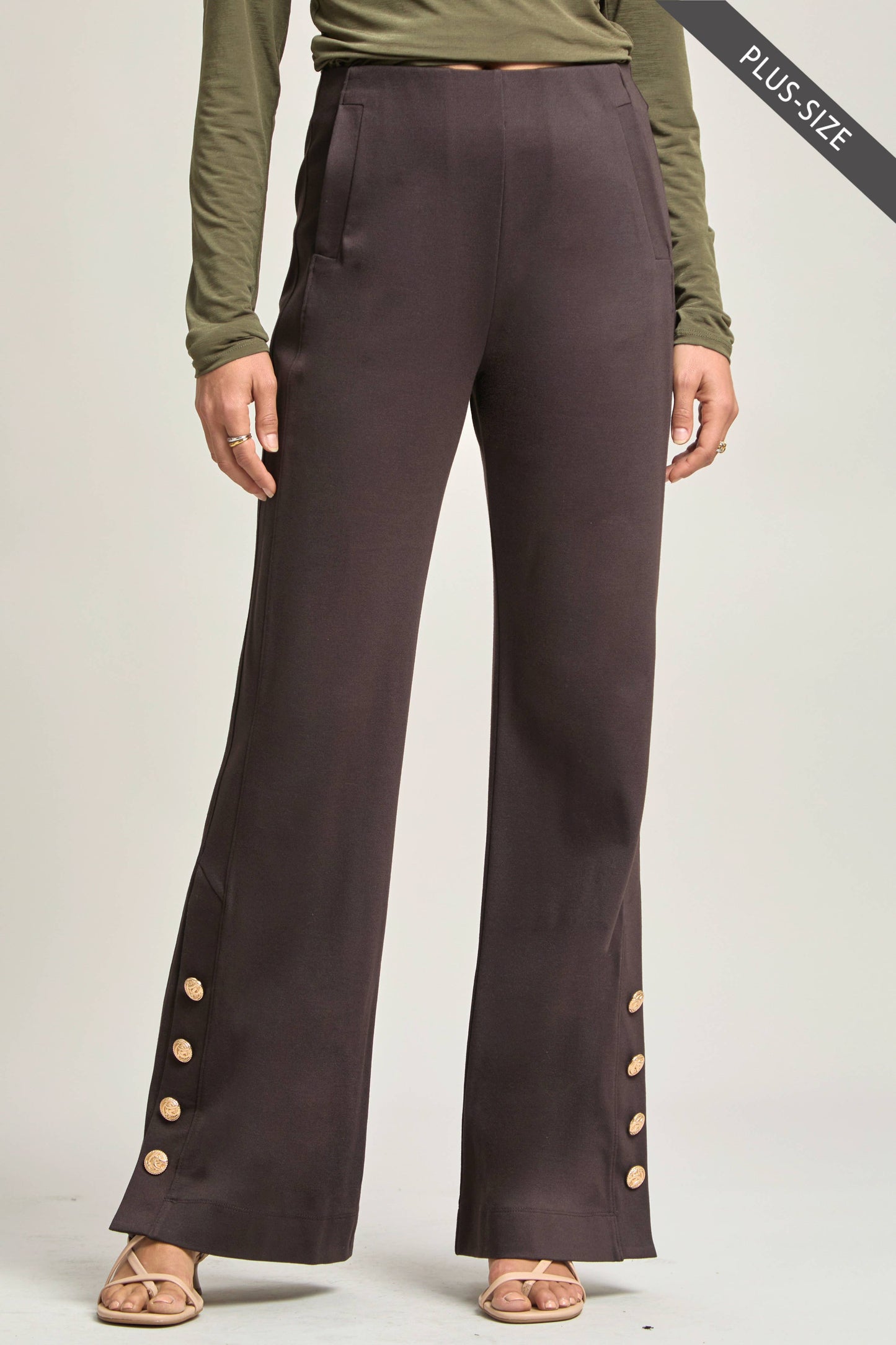 PLUS SIZE Magic Gala Button-Hem Pants