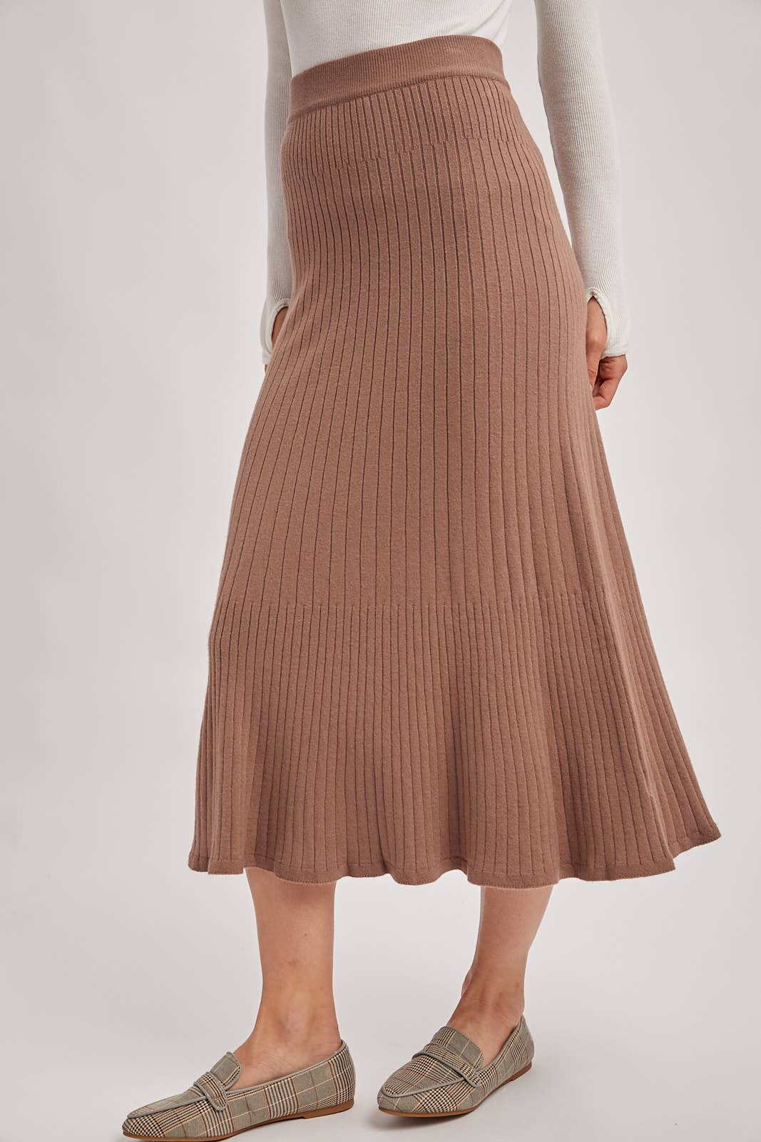 A-LINE MIDI KNIT SKIRT