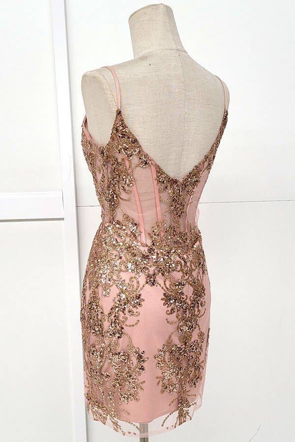 Sequin Embellished Bodycon Mini Dress