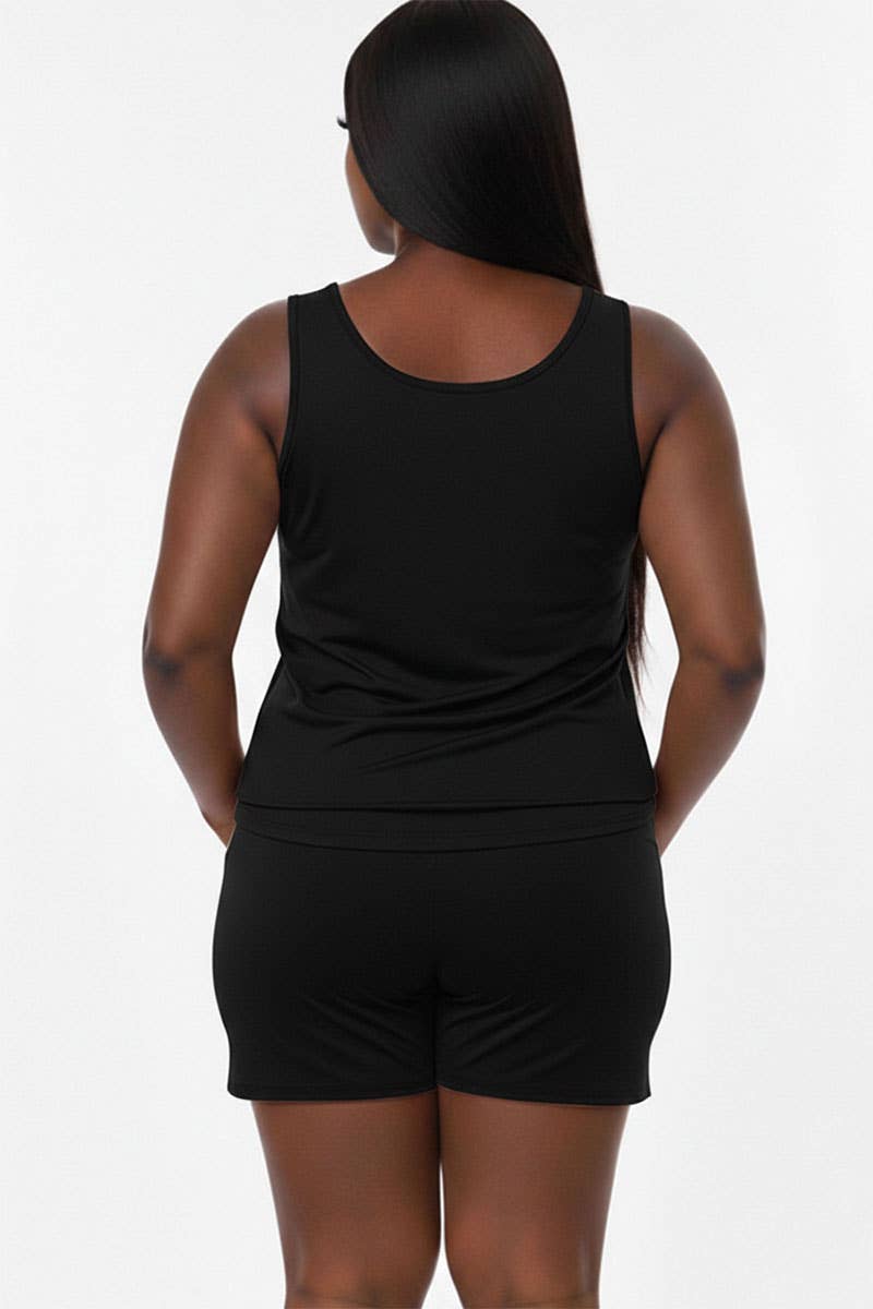 Comfy Tank Top & Shorts Set - Plus